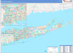 Nassau-Suffolk Color Cast<br>Wall Map